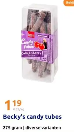 Action Becky's candy tubes aanbieding
