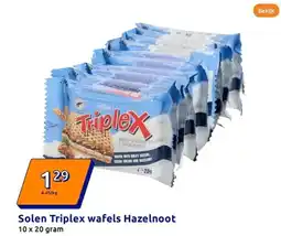 Action Solen Triplex wafels Hazelnoot aanbieding