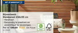 GAMMA Wandpaneel 236x55 cm Hardhout aanbieding