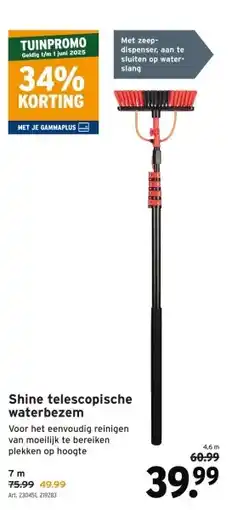 GAMMA Shine telescopische waterbezem 4,6 m aanbieding