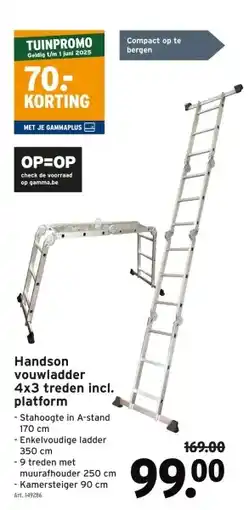 GAMMA Handson vouwladder 4x3 treden incl. platform aanbieding