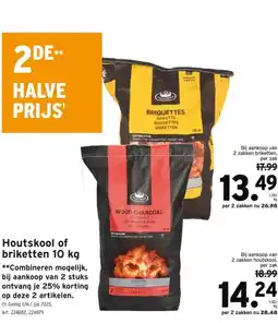 GAMMA Houtskool of briketten 10 kg aanbieding