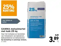 GAMMA GAMMA metselmortel met kalk 25 kg aanbieding
