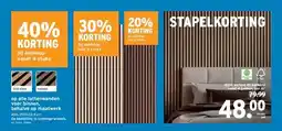 GAMMA 40% korting bij aankoop vanaf 4 pakken, per m² aanbieding