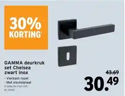 GAMMA GAMMA deurkruk set Chelseazwart inox aanbieding