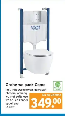 GAMMA Grohe wc pack Como aanbieding