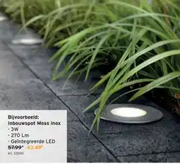 GAMMA Inbouwspot Moss inox aanbieding