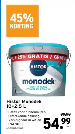 GAMMA Histor Monodek 10+2,5 L aanbieding