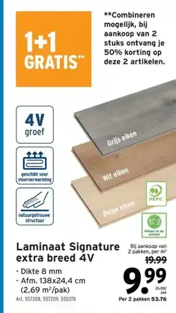 GAMMA Laminaat Signature extra breed 4V aanbieding