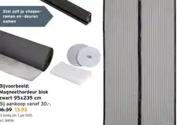 GAMMA Magneethordeur blok zwart 95x235 cm aanbieding