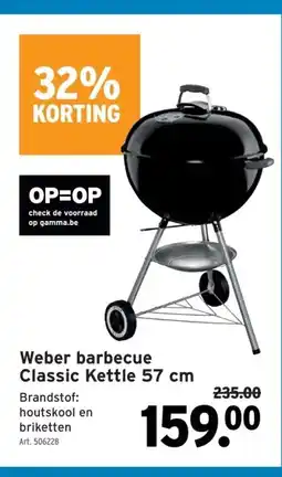 GAMMA Weber barbecue Classic Kettle 57 cm aanbieding