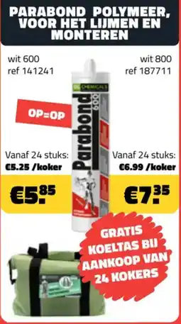 Bouwcenter Frans Vlaeminck Parabond polymeer, voor het lijmen en monteren aanbieding
