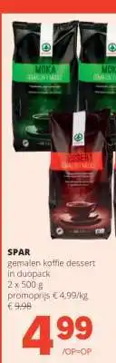 Spar SPAR gemalen koffie dessert in duopack aanbieding