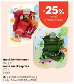 Spar snack komkommer of zoete snackpaprika aanbieding