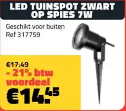 Bouwcenter Frans Vlaeminck Led tuinspot zwart op spies 7w aanbieding