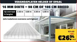 Bouwcenter Frans Vlaeminck Verandaplaten helder of opaal aanbieding