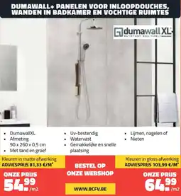Bouwcenter Frans Vlaeminck Dumawall+ panelen voor inloopdouches, wanden in badkamer en vochtige ruimtes aanbieding