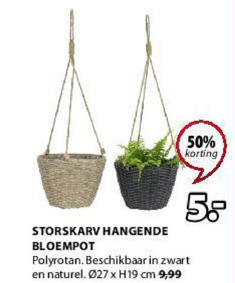 Jysk Storskarv Hangende Bloempot aanbieding