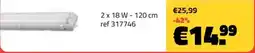 Bouwcenter Frans Vlaeminck Led tl armatuur t8 18w spatwaterdicht aanbieding