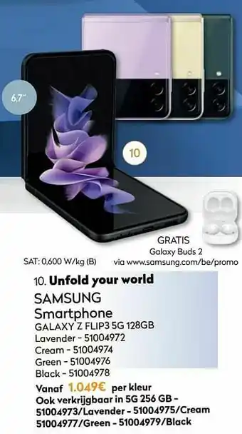Krëfel Samsung smartphone galaxy z flip3 5g 128gb lavender aanbieding