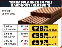 Bouwcenter Frans Vlaeminck Terrasplanken in tali hardhout aanbieding