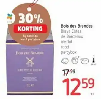 Bois des brandes blaye côtes de bordeaux merlot rood partybox