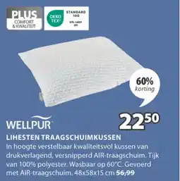 Jysk Wellpur lihesten traagschuimkussen aanbieding