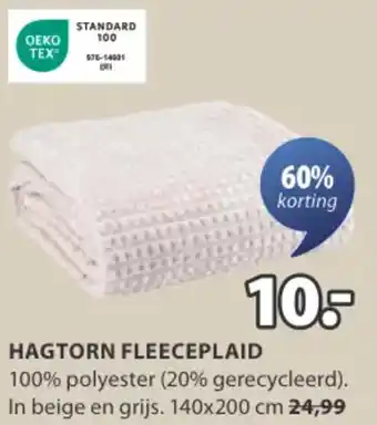Jysk Hagtorn fleeceplaid aanbieding