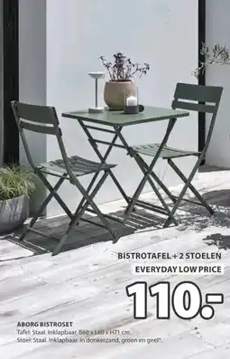 Jysk Aborg bistroset bistrotafel + 2 stoelen aanbieding