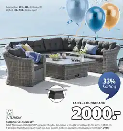 Jysk Jutlandia tambohuse loungeset tafel + loungebank aanbieding