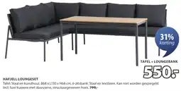 Jysk Hafjell loungeset tafel + loungebank aanbieding