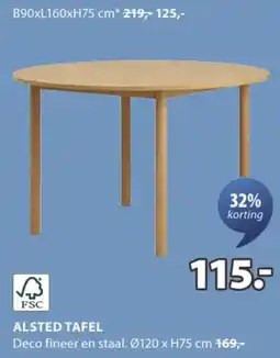 Jysk FSC Alsted tafel aanbieding