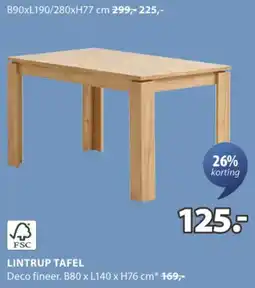 Jysk FSC Lintrup tafel aanbieding