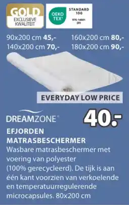 Jysk Dreamzone efjorden matrasbeschermer aanbieding