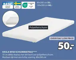 Jysk Hasla bf50 schuimmatras aanbieding