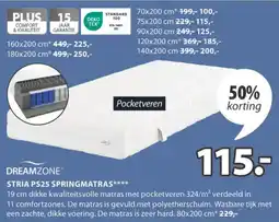 Jysk Dreamzone stria ps25 springmatras aanbieding