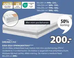 Jysk Dreamzone eida gs25 springmatras aanbieding