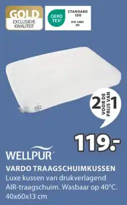 Jysk Wellpur vardo traagschuimkussen aanbieding