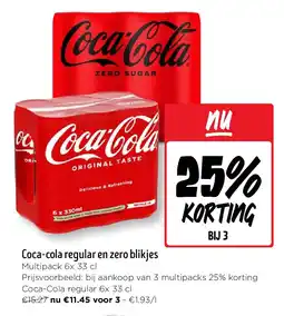 Jumbo Coca-cola regular en zero blikjes aanbieding