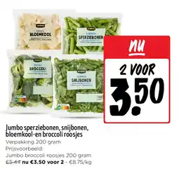 Jumbo Jumbo sperziebonen, snijbonen, bloemkool-en broccoli roosjes aanbieding