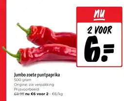 Jumbo Jumbo zoete puntpaprika 500 gram aanbieding