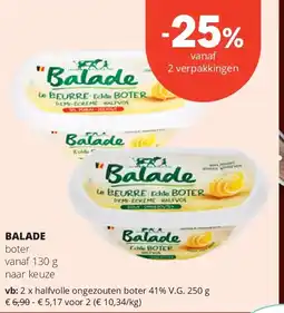Spar BALADE boter vanaf 130 g aanbieding