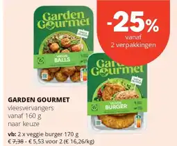 Spar GARDEN GOURMET vleesvervangers vanaf 160 g aanbieding