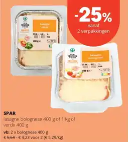 Spar SPAR lasagne bolognese 400 g aanbieding