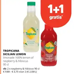 Spar TROPICANA SICILIAN LEMON raspberry & hibiscus 90 cl aanbieding