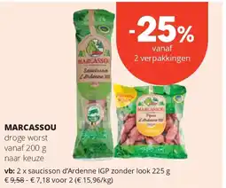 Spar MARCASSOU droge worst vanaf 200 g aanbieding