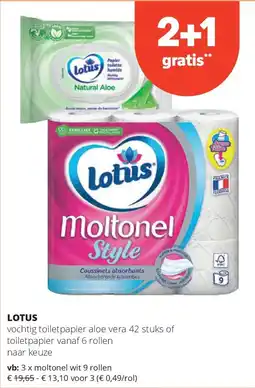 Spar LOTUS moltonel wit 9 rollen aanbieding