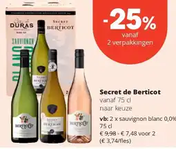 Spar Secret de Berticot vanaf 75 cl aanbieding