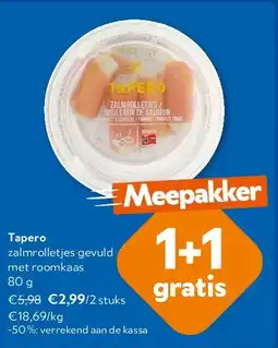 OKay Tapero zalmrolletjes gevuld met roomkaas 80 g aanbieding