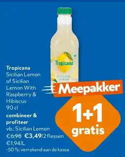 OKay Tropicana Sicilian Lemon of Sicilian Lemon With Raspberry & Hibiscus 90 cl aanbieding